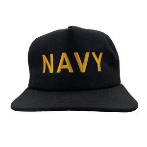 United States NAVY Baseball Hat Cap Snapback Black Embroidered Veteran Made USA